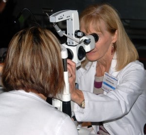 Patient getting eye exam